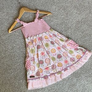 Matilda Jane Pink Smocked Happy and Free Floral Kids Dress